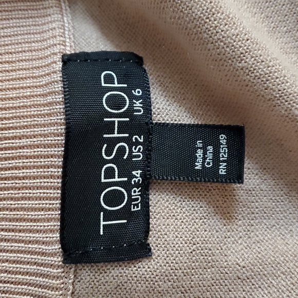 Topshop womens sweater 2 pink knit oversize light weight vneck high low - Picture 5 of 6